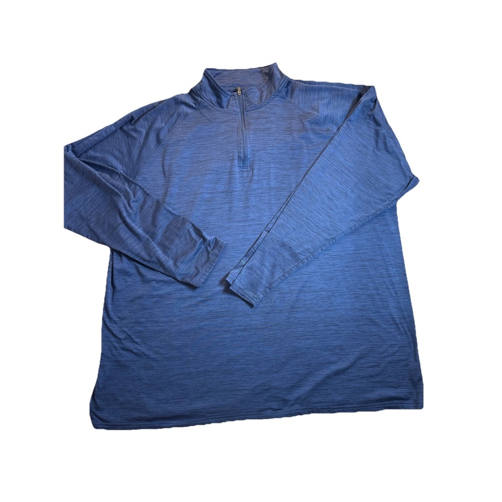 New NASCAR Navy Heather Mock Neck Long Sleeve 1/4 Zip T-Shirt Keep Dry Men‎ 3XL